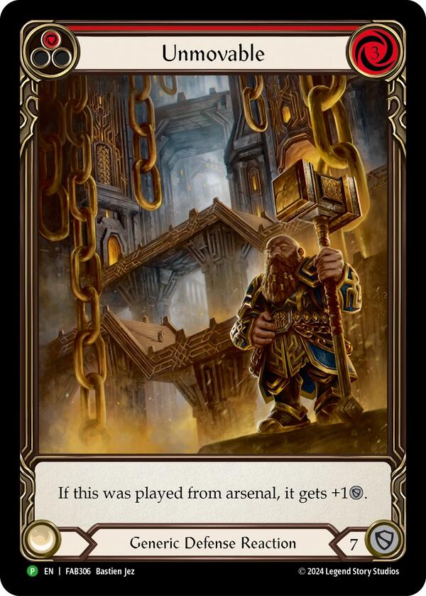 Unmovable (Red) (Extended Art) [FAB306] (Promo)  Rainbow Foil | Card Citadel
