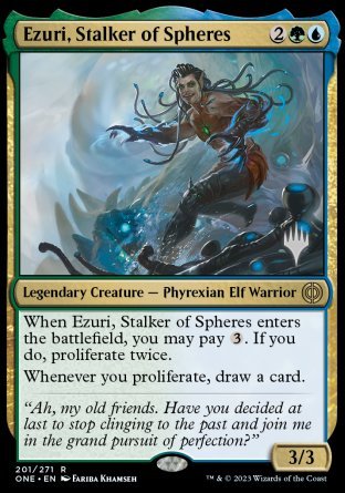 Ezuri, Stalker of Spheres (Promo Pack) [Phyrexia: All Will Be One Promos] | Card Citadel