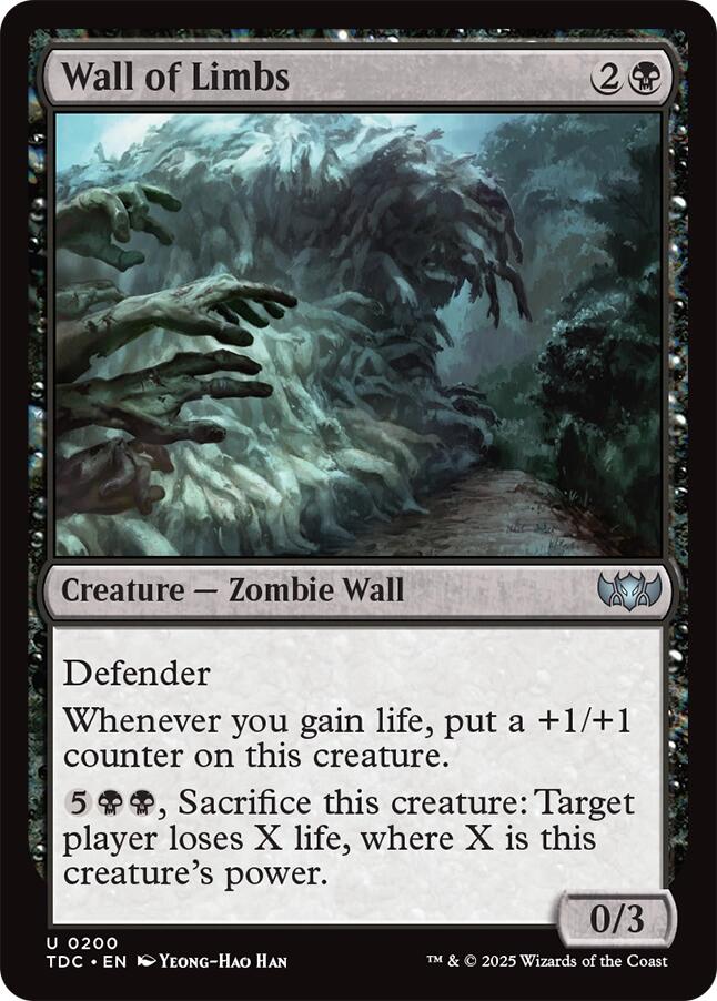 Wall of Limbs [Tarkir: Dragonstorm Commander] | Card Citadel