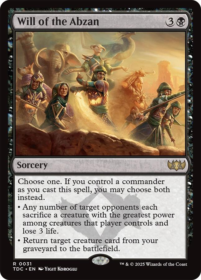 Will of the Abzan [Tarkir: Dragonstorm Commander] | Card Citadel
