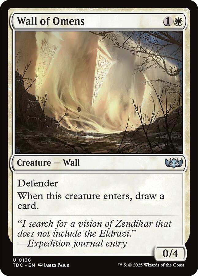 Wall of Omens [Tarkir: Dragonstorm Commander] | Card Citadel