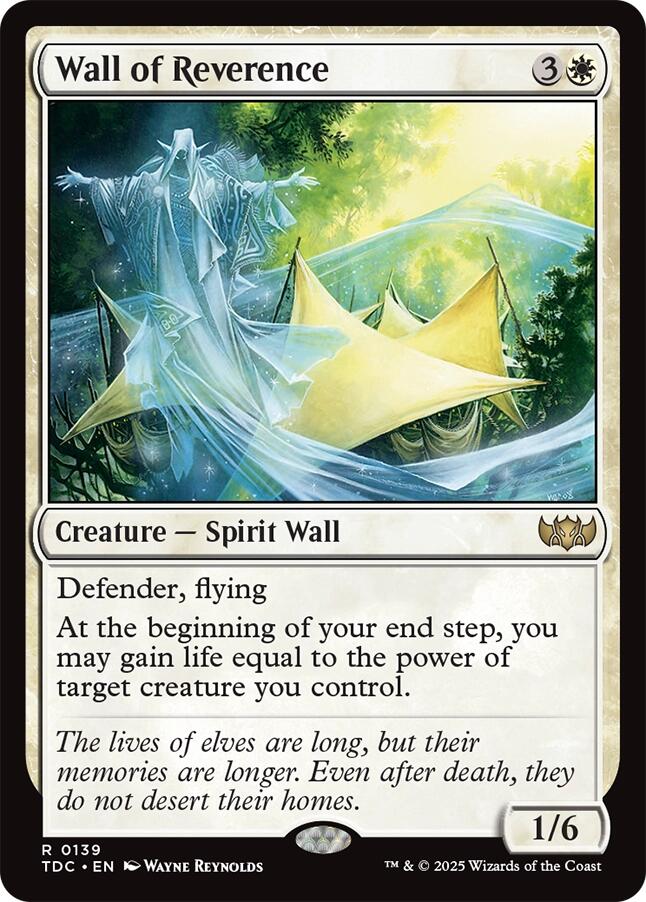 Wall of Reverence [Tarkir: Dragonstorm Commander] | Card Citadel
