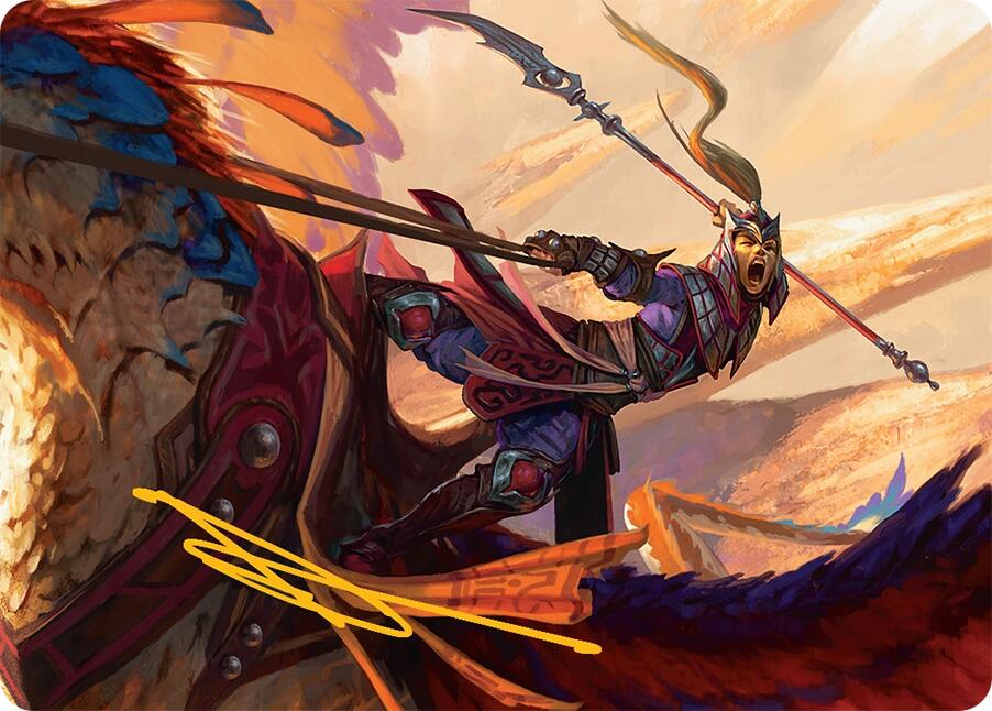 Dragonback Lancer Art Card (3/54) (Gold-Stamped Signature) [Tarkir: Dragonstorm Art Series] | Card Citadel
