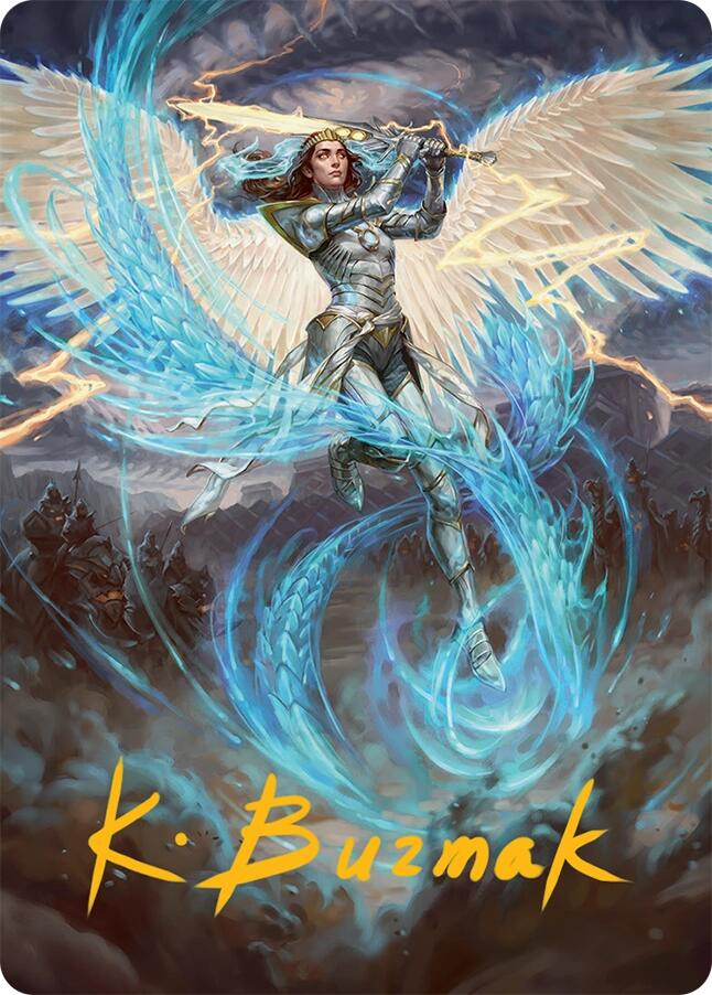 Elspeth, Storm Slayer Art Card (49/54) (Gold-Stamped Signature) [Tarkir: Dragonstorm Art Series] | Card Citadel