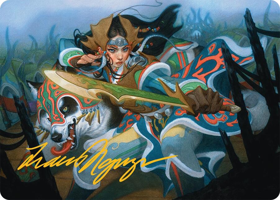 Eshki Dragonclaw Art Card (23/54) (Gold-Stamped Signature) [Tarkir: Dragonstorm Art Series] | Card Citadel