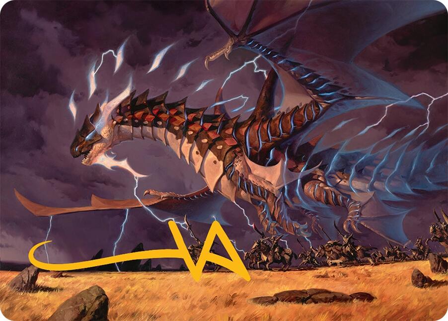 Neriv, Heart of the Storm Art Card (25/54) (Gold-Stamped Signature) [Tarkir: Dragonstorm Art Series] | Card Citadel