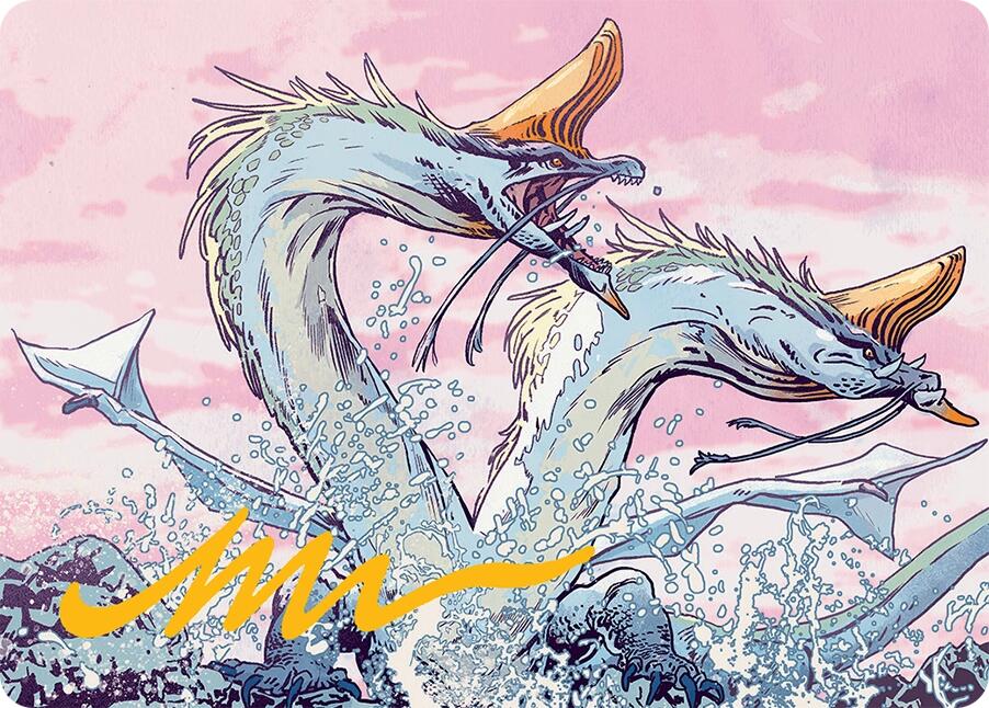 Twinmaw Stormbrood Art Card (39/54) (Gold-Stamped Signature) [Tarkir: Dragonstorm Art Series] | Card Citadel