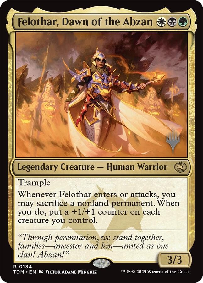 Felothar, Dawn of the Abzan [Tarkir: Dragonstorm Promos] | Card Citadel