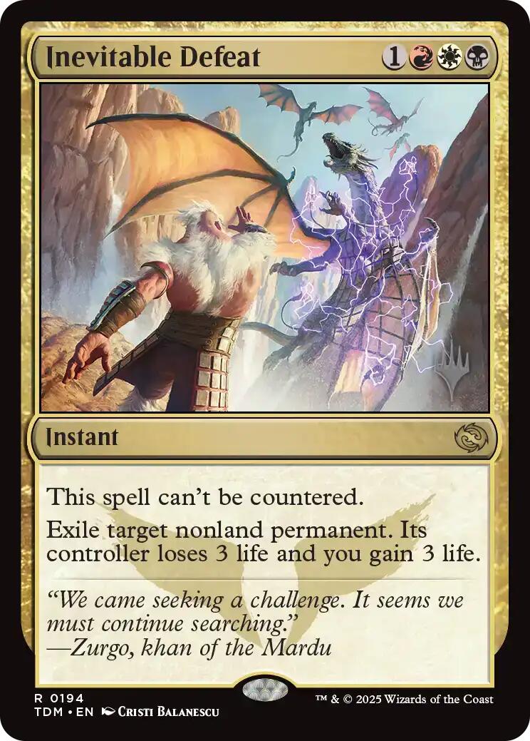 Inevitable Defeat [Tarkir: Dragonstorm Promos] | Card Citadel