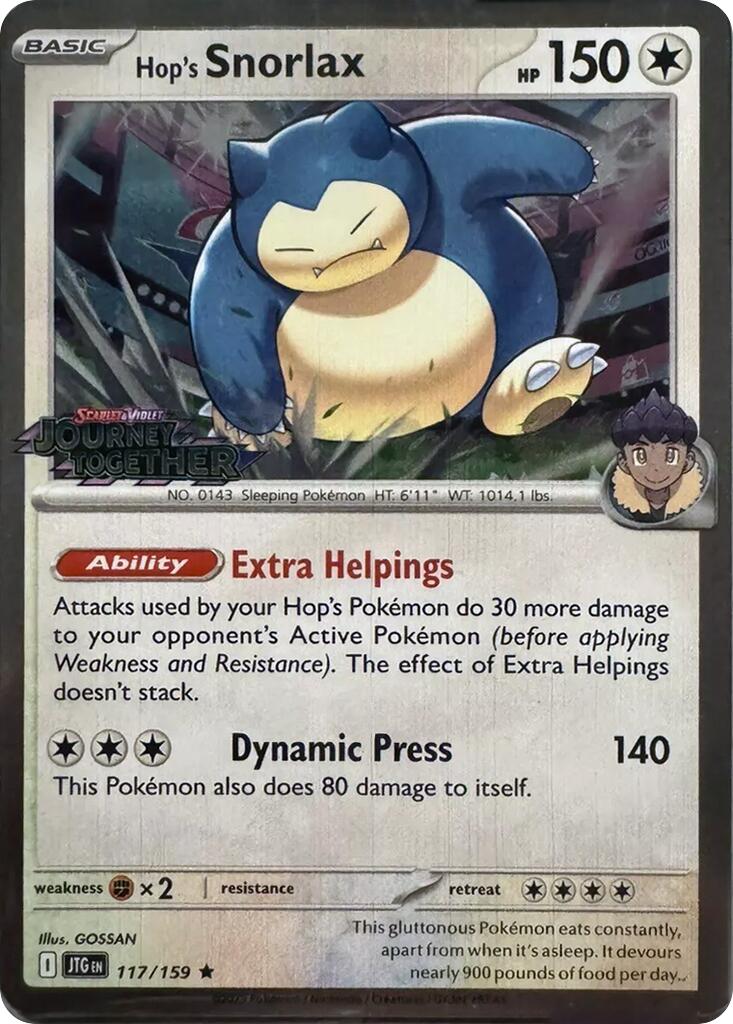 Hop's Snorlax (117/159) (Cosmos Holo) [Scarlet & Violet: Journey Together] | Card Citadel