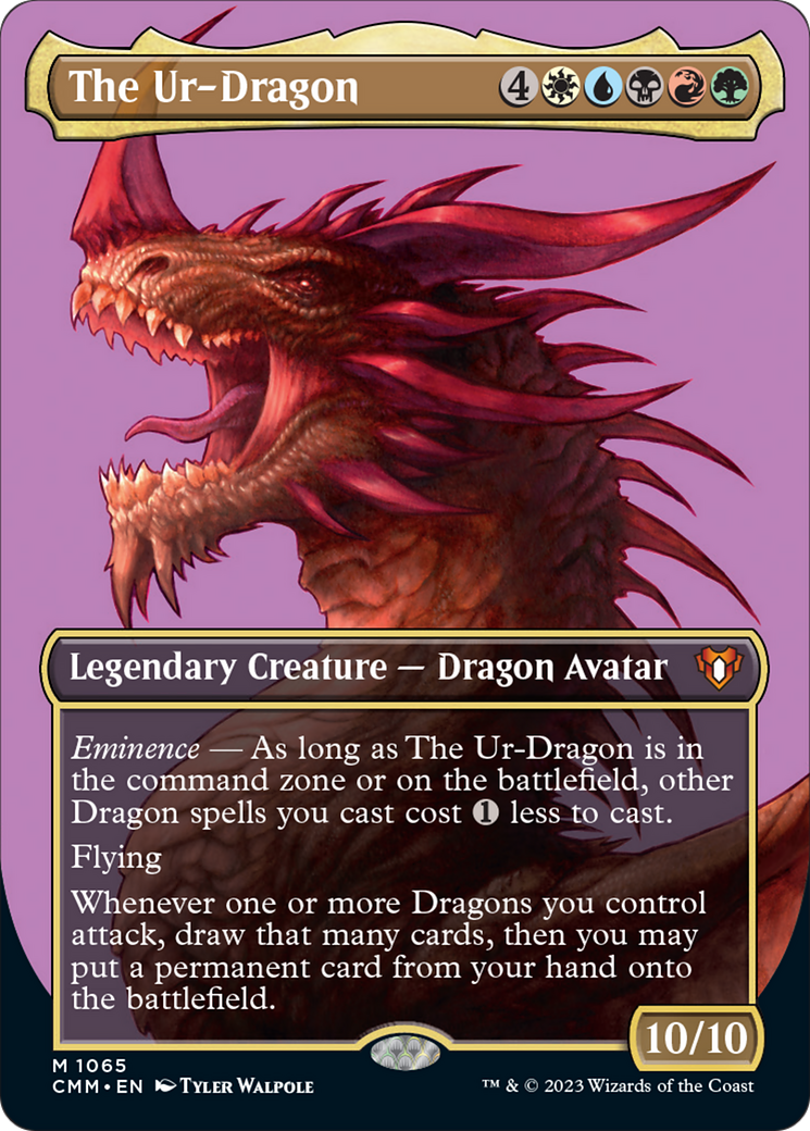 The Ur-Dragon (Borderless Textured Foil Frame Break) [Commander Masters] | Card Citadel
