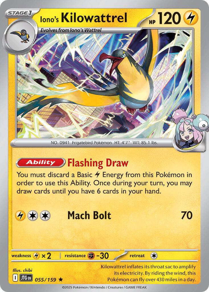 Iono's Kilowattrel (055/159) (Deck Exclusive) [Scarlet & Violet: Journey Together] | Card Citadel