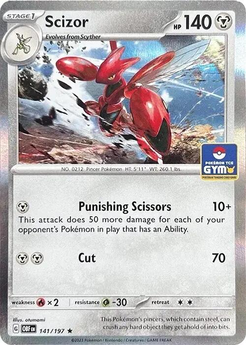 Scizor (141/197) (Pokemon Gym Promo) [Scarlet & Violet: Obsidian Flames] | Card Citadel