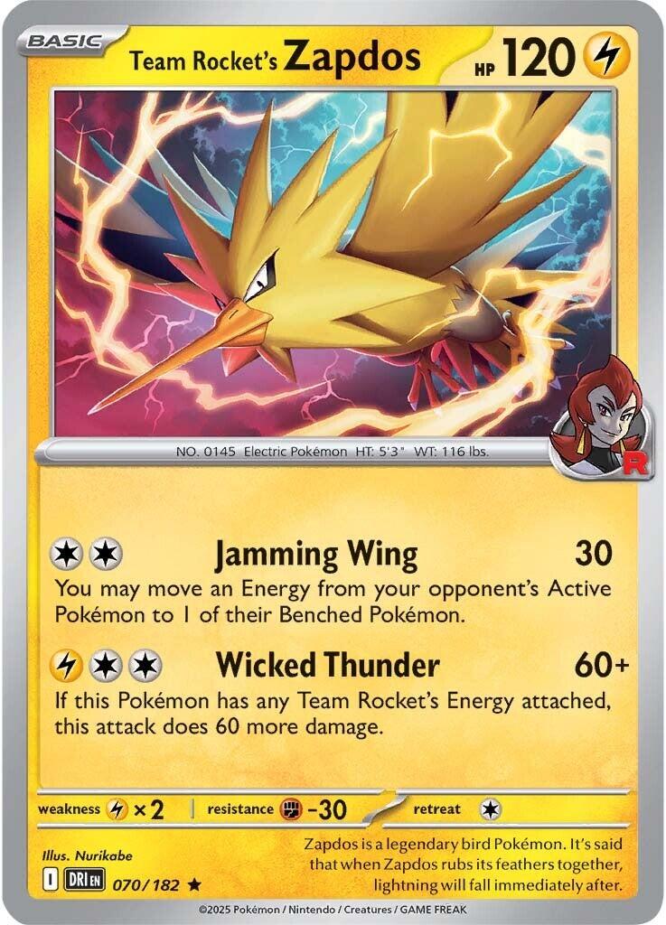 Team Rocket's Zapdos (070/182) [Scarlet & Violet: Destined Rivals] | Card Citadel