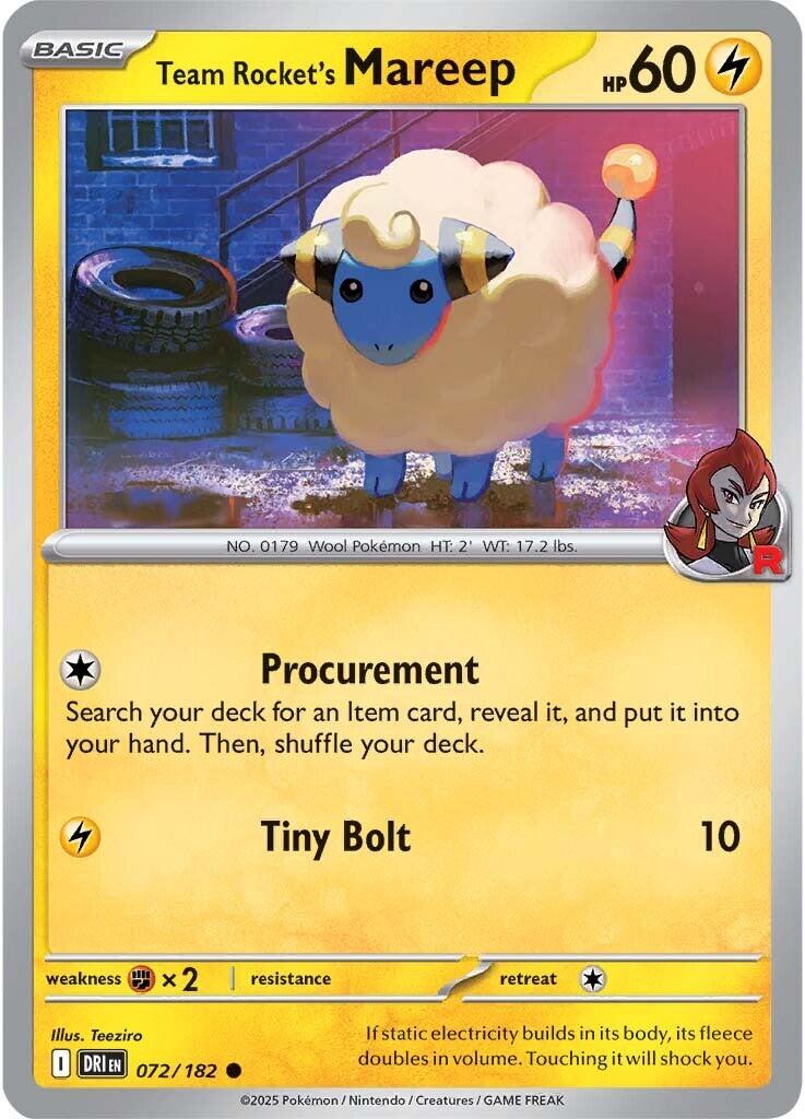 Team Rocket's Mareep (072/182) [Scarlet & Violet: Destined Rivals] | Card Citadel