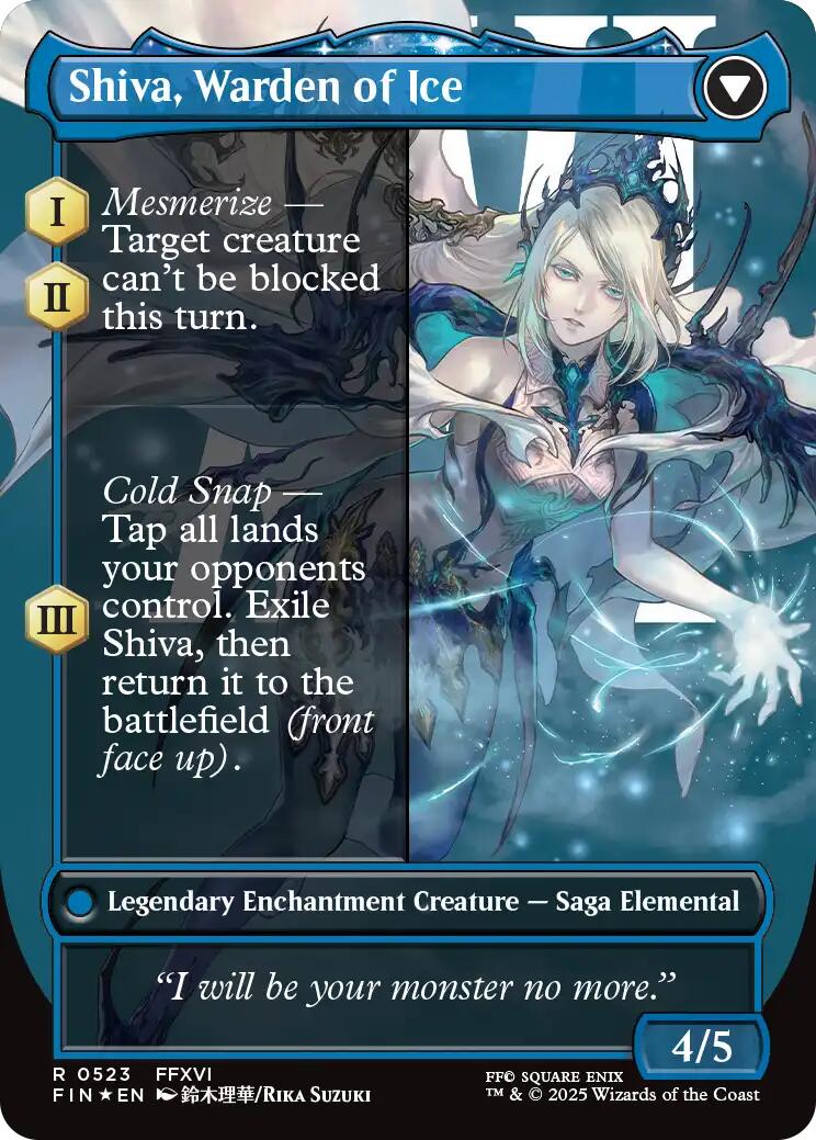 Jill, Shiva's Dominant // Shiva, Warden of Ice (Borderless) (Surge Foil) [FINAL FANTASY] | Card Citadel