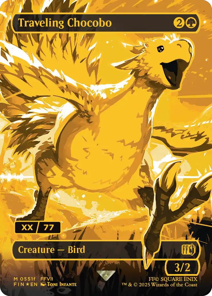 Traveling Chocobo (Borderless) (Serial Numbered) [FINAL FANTASY] | Card Citadel