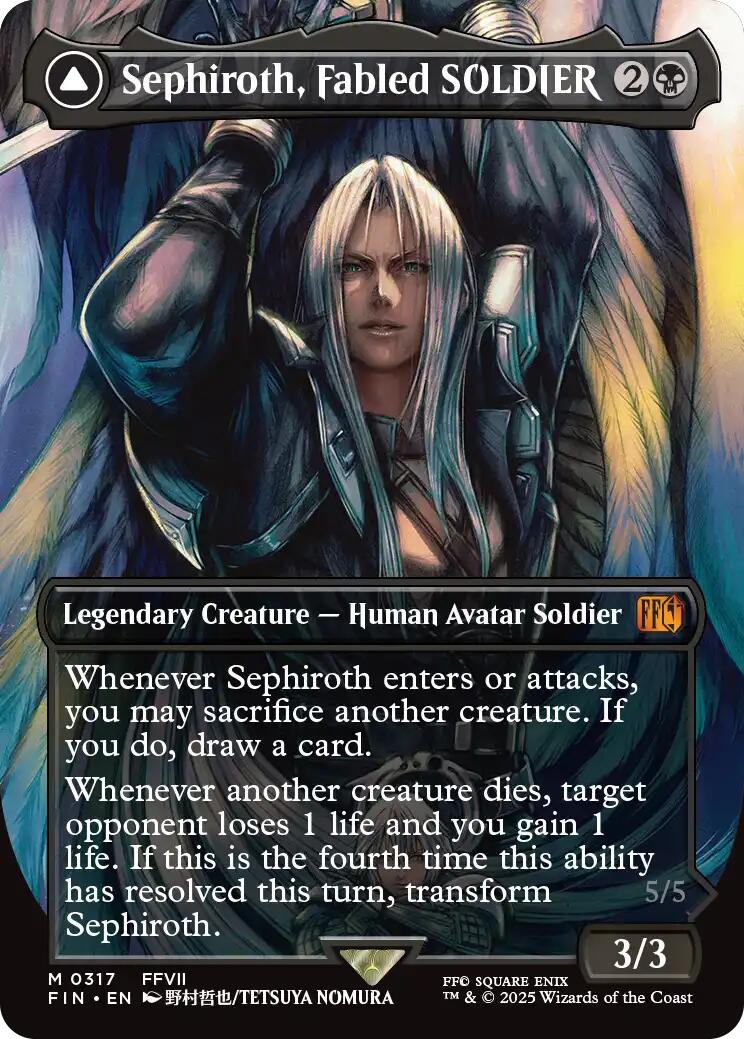 Sephiroth, Fabled SOLDIER // Sephiroth, One-Winged Angel (Borderless) (0317) [FINAL FANTASY] | Card Citadel
