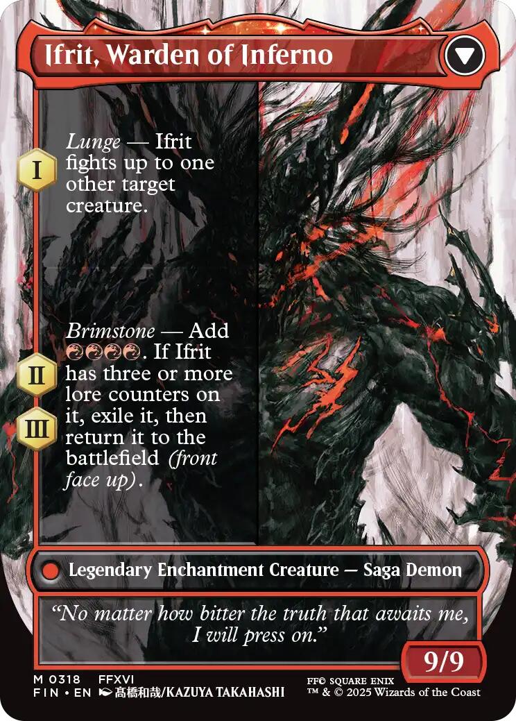 Clive, Ifrit's Dominant // Ifrit, Warden of Inferno (Borderless) (0318) [FINAL FANTASY] | Card Citadel