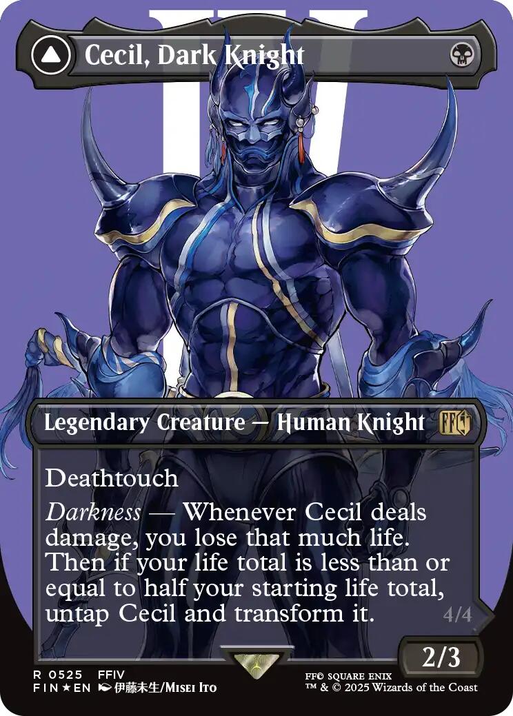 Cecil, Dark Knight // Cecil, Redeemed Paladin (Borderless) (Surge Foil) [FINAL FANTASY] | Card Citadel