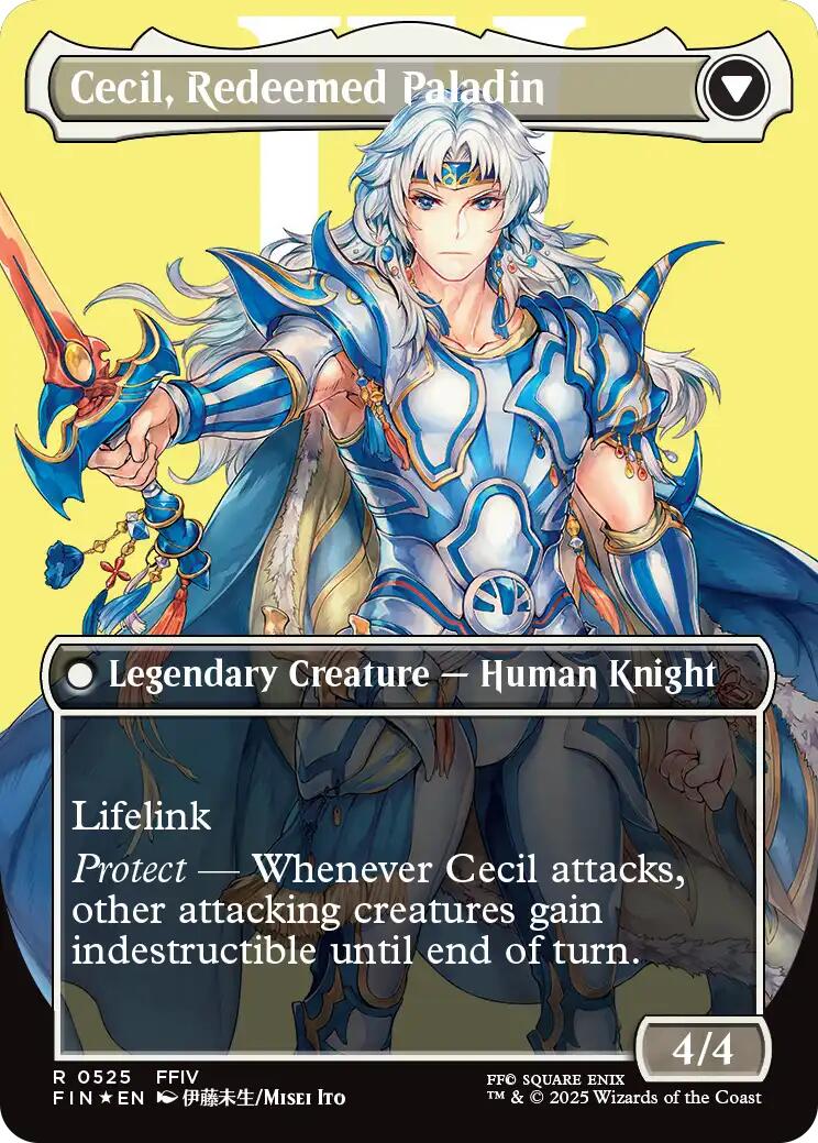 Cecil, Dark Knight // Cecil, Redeemed Paladin (Borderless) (Surge Foil) [FINAL FANTASY] | Card Citadel