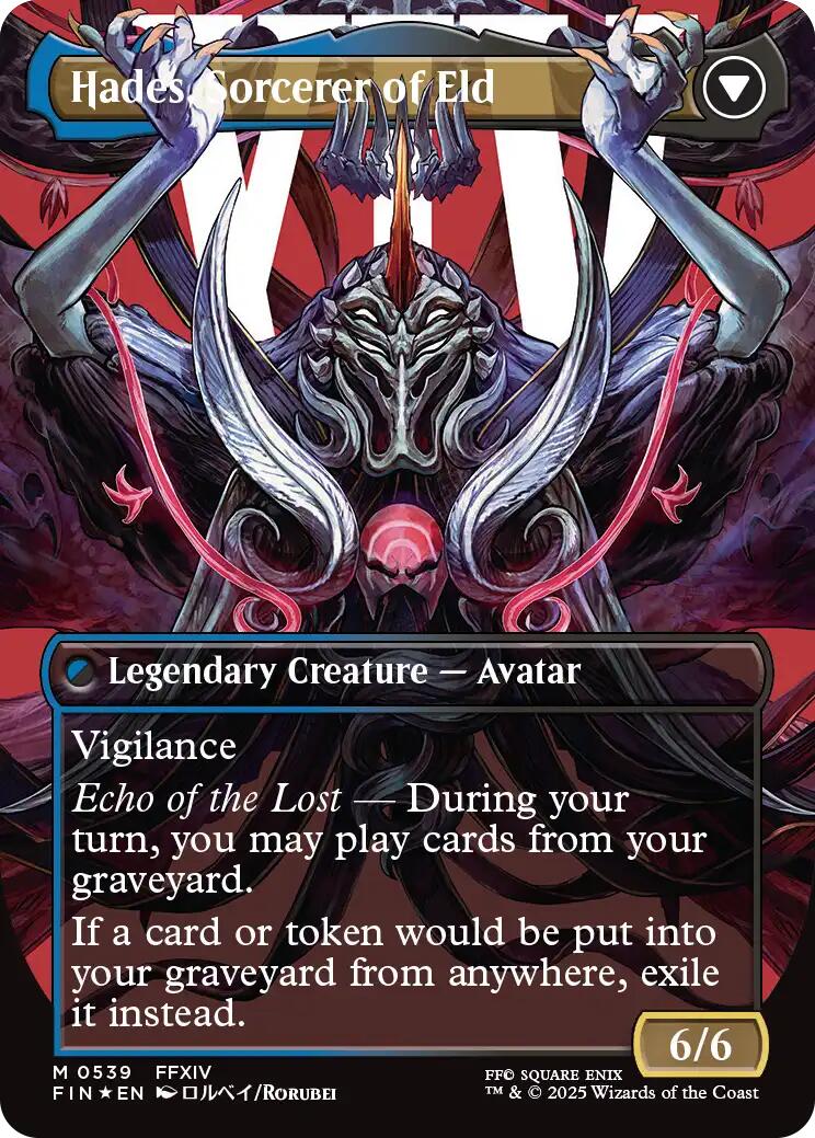 Emet-Selch, Unsundered // Hades, Sorcerer of Eld (Borderless) (Surge Foil) [FINAL FANTASY] | Card Citadel