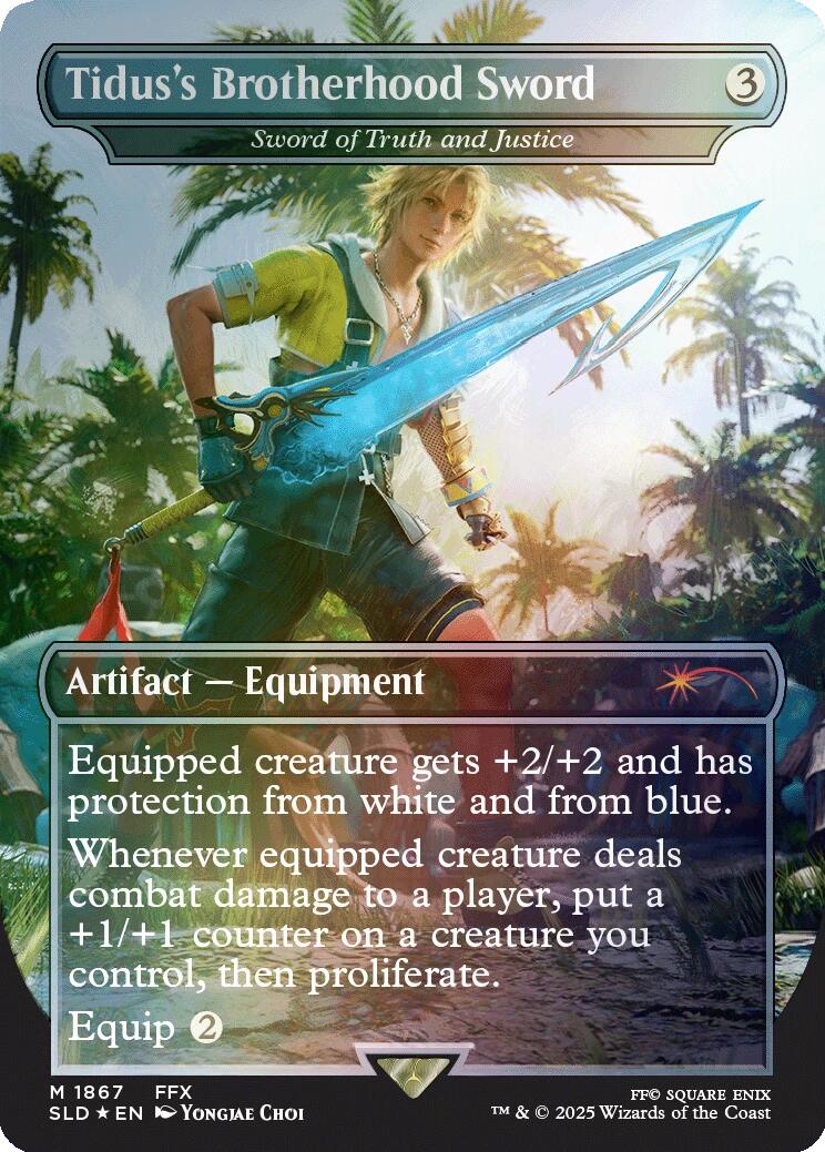 Tidus's Brotherhood Sword - Sword of Truth and Justice (Rainbow Foil) [Secret Lair Drop Series] | Card Citadel
