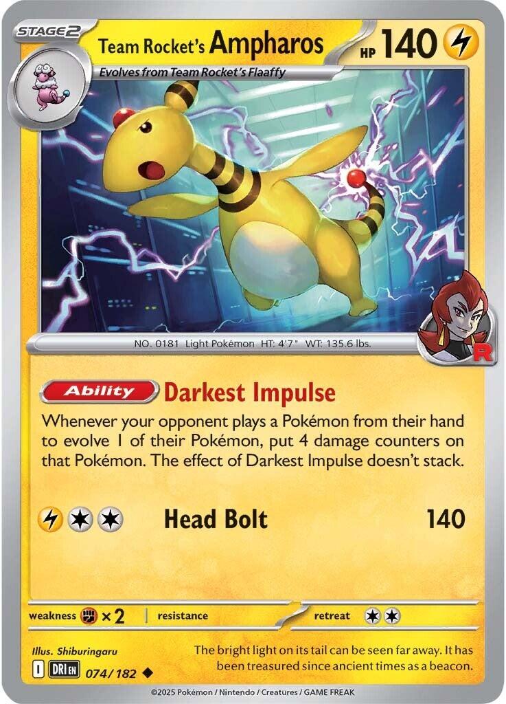 Team Rocket's Ampharos (074/182) [Scarlet & Violet: Destined Rivals] | Card Citadel