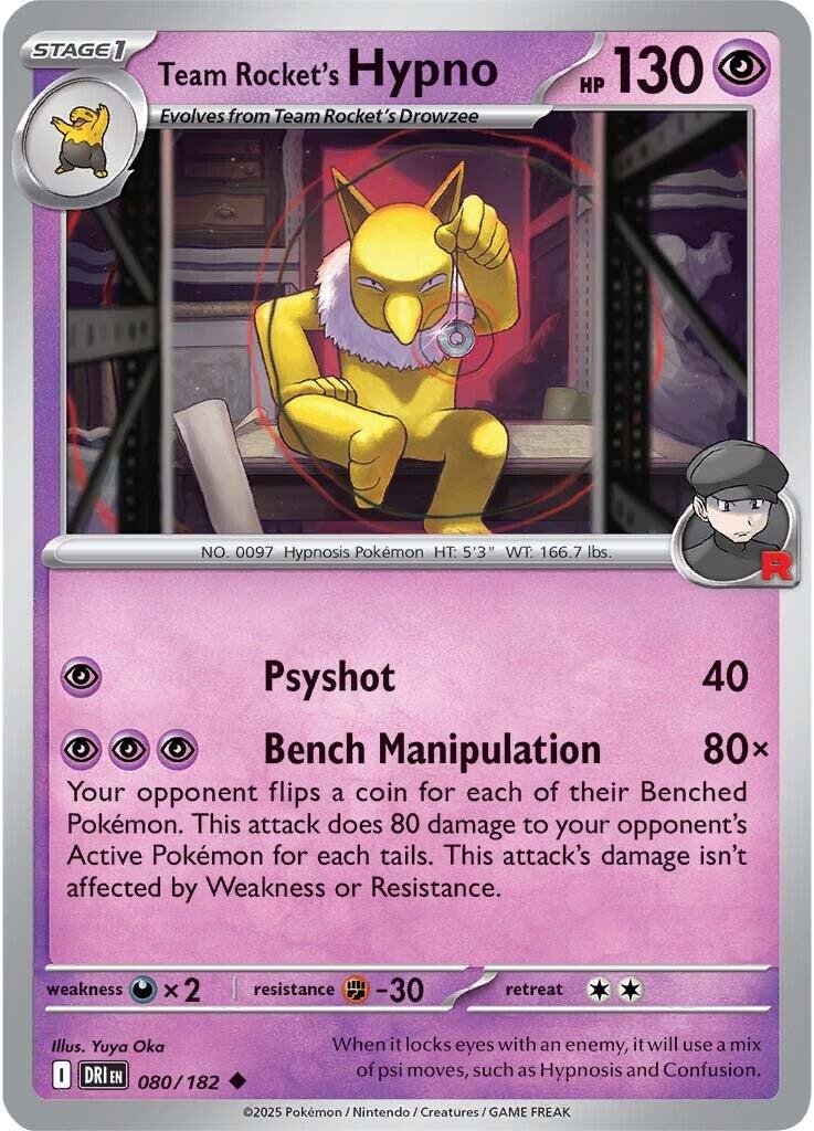 Team Rocket's Hypno (080/182) [Scarlet & Violet: Destined Rivals] | Card Citadel