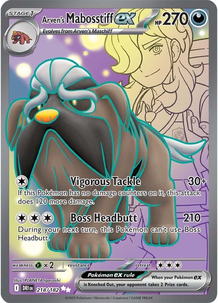 Arven's Mabosstiff ex (218/182) [Scarlet & Violet: Destined Rivals] | Card Citadel