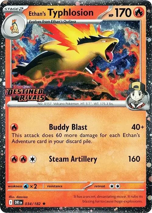 Ethan's Typhlosion (034/182) (Destined Rivals Stamp) [Scarlet & Violet: Destined Rivals] | Card Citadel