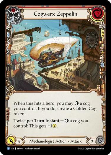 Cogwerx Zeppelin (Red) [SEA018] (High Seas)  Rainbow Foil | Card Citadel