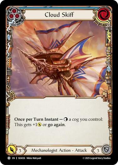 Cloud Skiff (Blue) [SEA026] (High Seas)  Rainbow Foil | Card Citadel