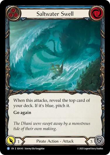Saltwater Swell (Blue) [SEA143] (High Seas)  Rainbow Foil | Card Citadel