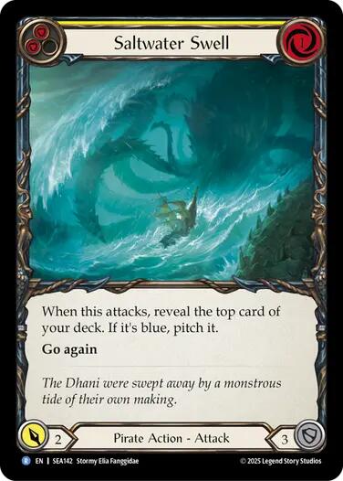 Saltwater Swell (Yellow) [SEA142] (High Seas)  Rainbow Foil | Card Citadel