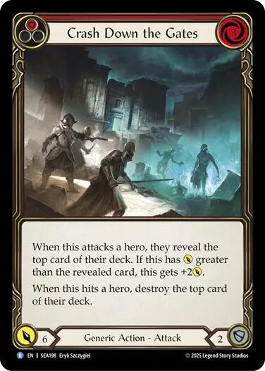 Crash Down the Gates (Red) [SEA198] (High Seas)  Rainbow Foil | Card Citadel