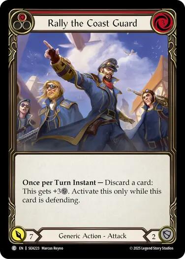 Rally the Coast Guard (Red) [SEA223] (High Seas)  Rainbow Foil | Card Citadel