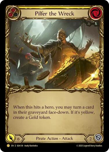 Pilfer the Wreck (Yellow) (Treasure) [SEA139] (High Seas)  Cold Foil | Card Citadel