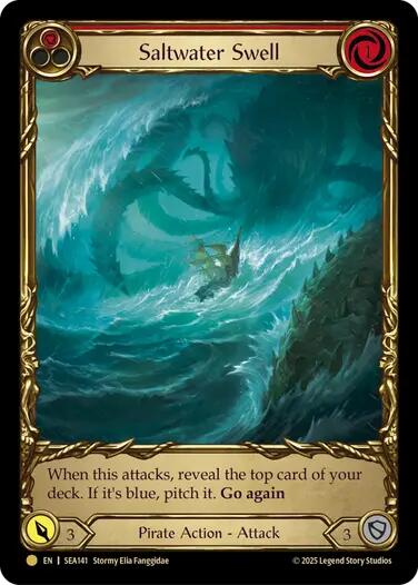 Saltwater Swell (Red) (Treasure) [SEA141] (High Seas)  Cold Foil | Card Citadel