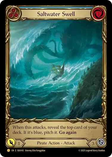 Saltwater Swell (Blue) (Treasure) [SEA143] (High Seas)  Cold Foil | Card Citadel