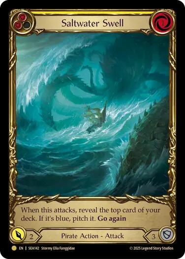Saltwater Swell (Yellow) (Treasure) [SEA142] (High Seas)  Cold Foil | Card Citadel
