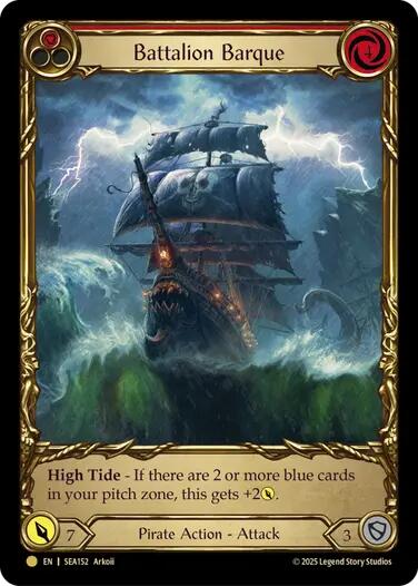 Battalion Barque (Red) (Treasure) [SEA152] (High Seas)  Cold Foil | Card Citadel