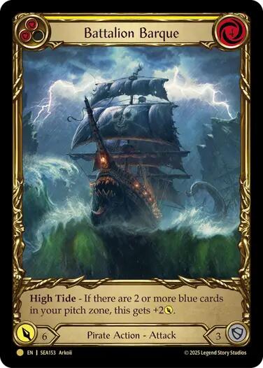 Battalion Barque (Yellow) (Treasure) [SEA153] (High Seas)  Cold Foil | Card Citadel