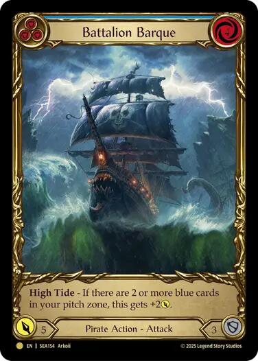 Battalion Barque (Blue) (Treasure) [SEA154] (High Seas)  Cold Foil | Card Citadel