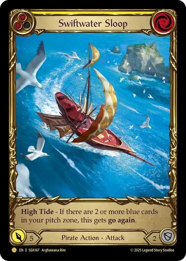 Swiftwater Sloop (Yellow) (Treasure) [SEA167] (High Seas)  Cold Foil | Card Citadel