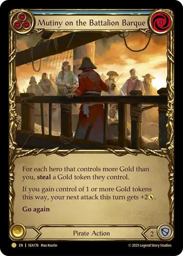 Mutiny on the Battalion Barque (Treasure) [SEA176] (High Seas)  Cold Foil | Card Citadel