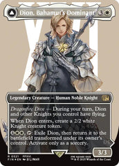 Dion, Bahamut's Dominant // Bahamut, Warden of Light (Borderless) (Surge Foil) [FINAL FANTASY] | Card Citadel