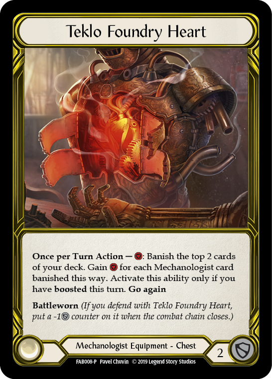 Teklo Foundry Heart [FAB008-P] (Promo)  1st Edition Cold Foil - Golden | Card Citadel