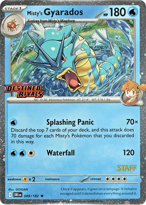 Misty's Gyarados (049/182) (Prerelease Staff) [Scarlet & Violet: Destined Rivals] | Card Citadel