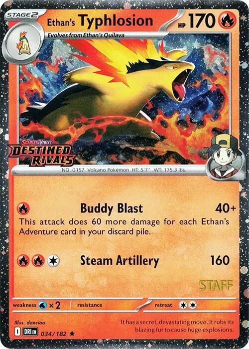 Ethan's Typhlosion (034/182) (Prerelease Staff) [Scarlet & Violet: Destined Rivals] | Card Citadel